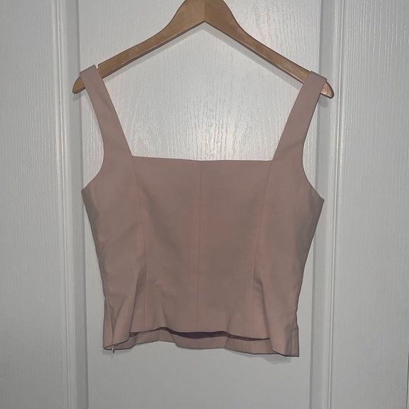 NEW Bill Blass Tearose Sculpted Tank Elegant Sleeveless Top Square Neck Sz 6 - Picture 4 of 8